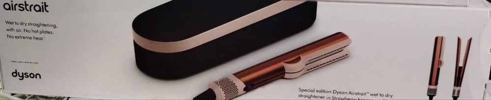 Dyson Airstrait Strawberry Bronze – placă de îndreptat părul, ediție specială, cu cutie originală,ca nou.