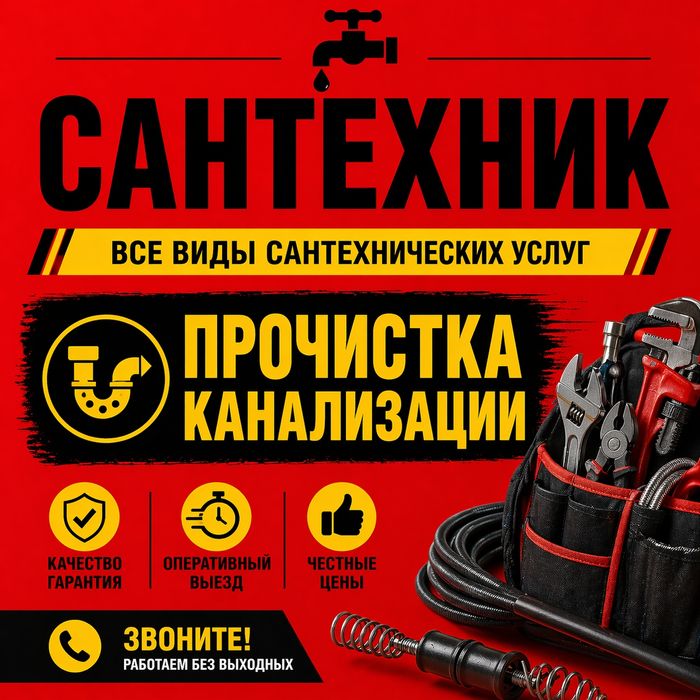 Сантехник | Прочистка канализации | Срочный выезд