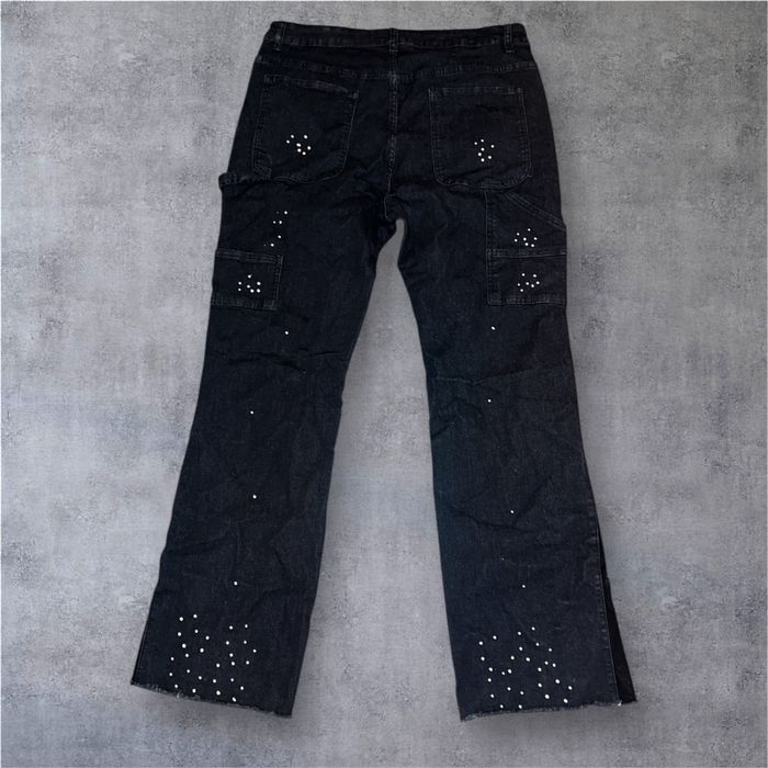 Zara Pantaloni Denim Negri Custom Street Style Oversize Blugi Bărbați