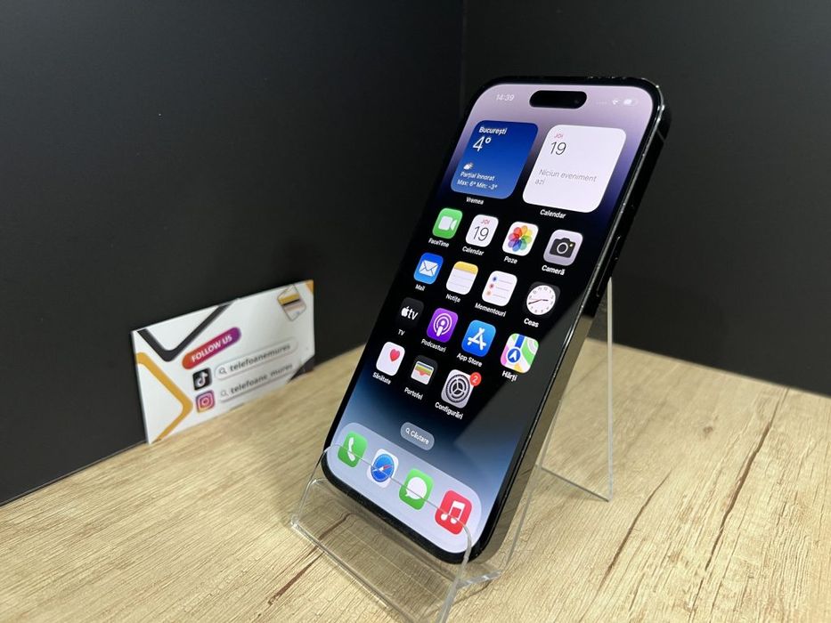 Iphone 14 Pro 256Gb Space Black Second-Hand Bun 3 ani garanție, Telefo
