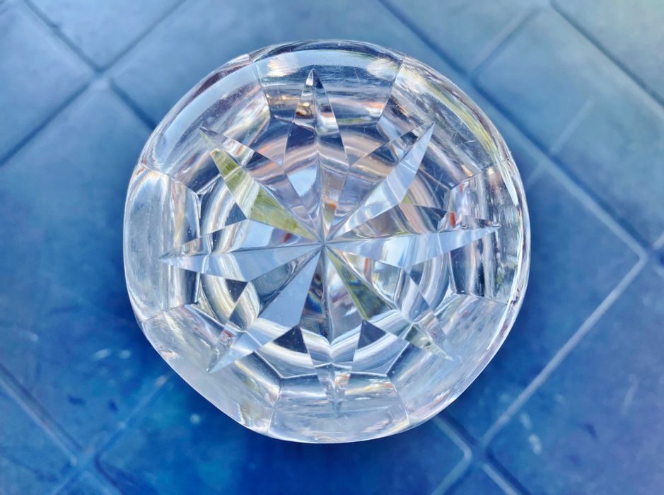 Нов Масивен Голям Кристален съд и Комплект Кристални чаши за Боле/Пунш