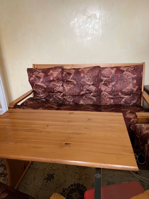 Естествено дърво диван и кресла