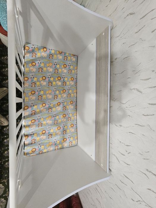 Детско креваче - Lorelli New Matrix /бяло с дървесен мотив/