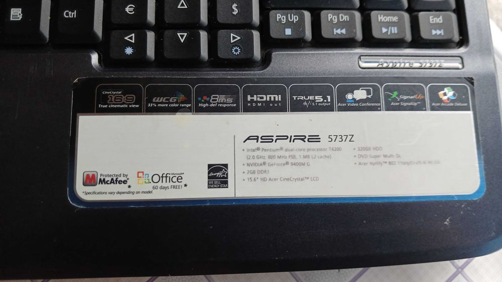 Лаптоп Acer Aspire 5737Z с оригинален Windows 7 Ultimate