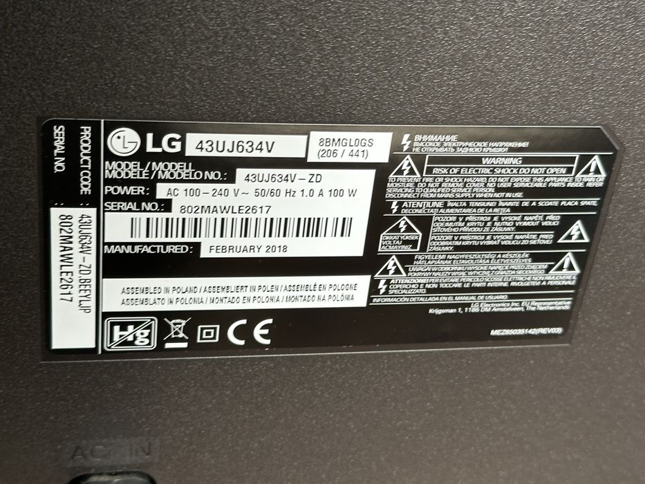 Телевизор на части LG