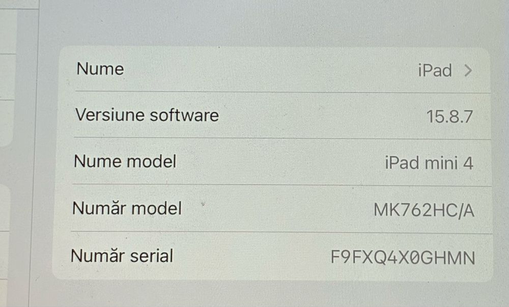 iPad mini 4 Wi-Fi + Cellular 128GB Space Gray - Arată impecabil