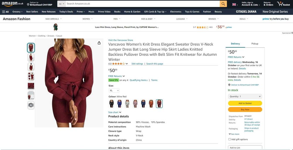 Rochie tricotata cu decoleteu V, Primavara-Toamna, REDUSA de la 300RON