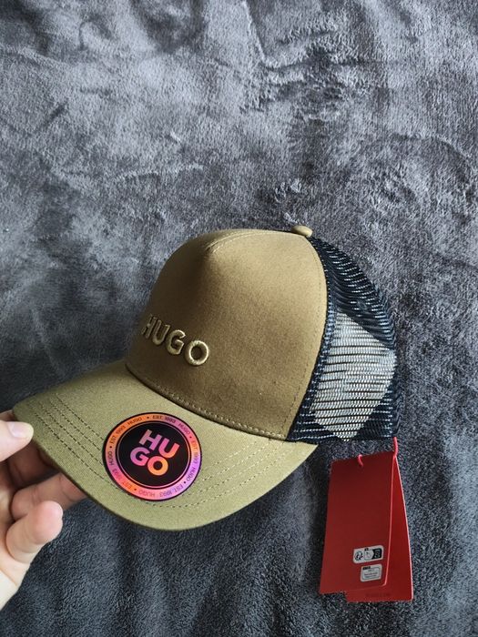 Hugo Marsel trucker șapcă unisex kaki cu plasa culoare neagra OS noua originala