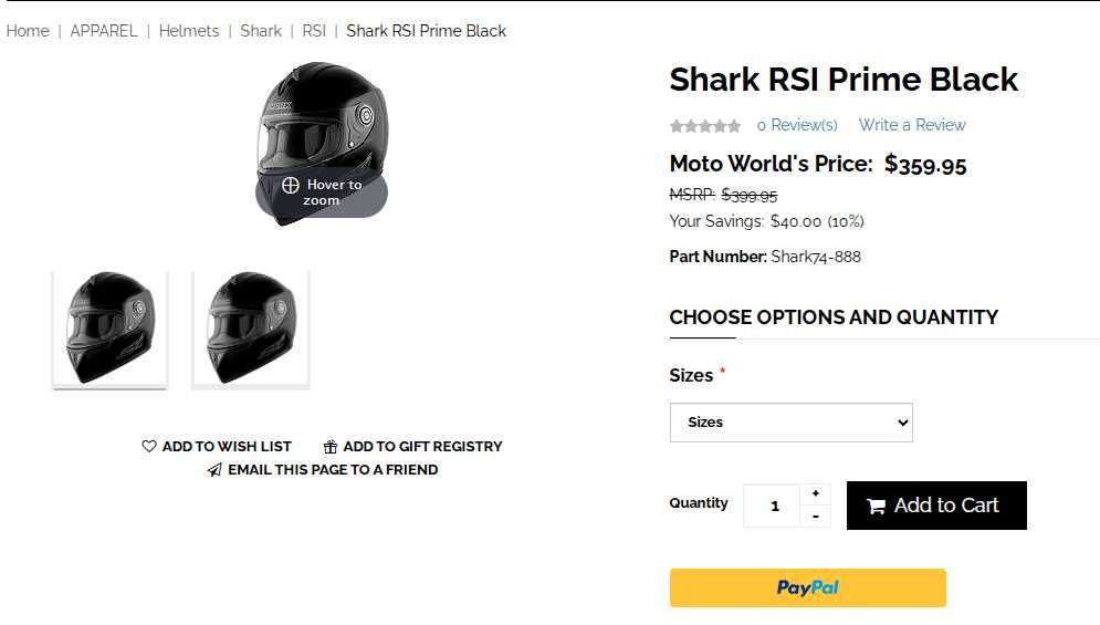 Каска Shark RSI Black XS