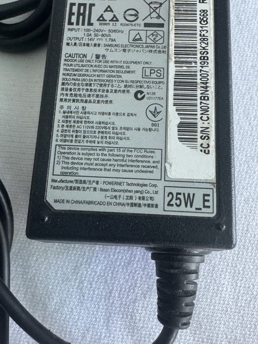 Оригинално зарядно Led lcd монитор Samsung 14V 1.79A 25W , зарядно Samsung