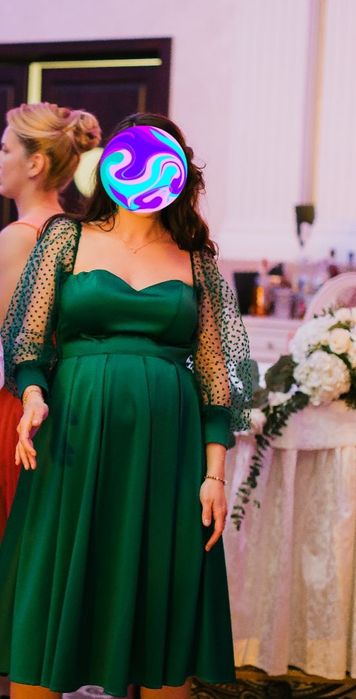 Rochie midi BUDOIR DESIGNERS BUTIQUE, verde turcoaz