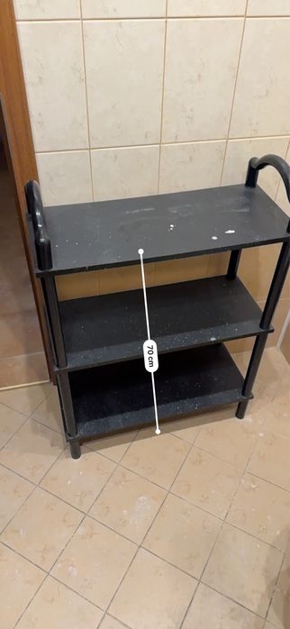 Черна етажерка с 3 рафта – 67х28х70 см