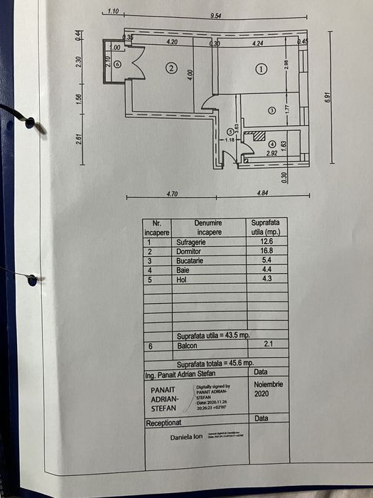 apartament doua camere complet mobilat , centrala si aer conditionat