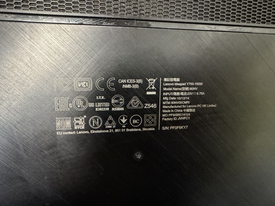 Lenovo Y700 i7 ssd 250 16 Gb Ram