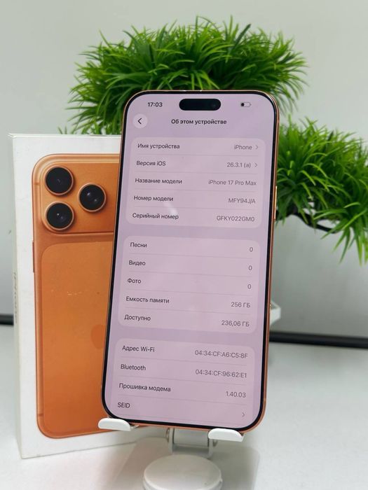 Iphone 17 pro max |256 gb| akb 100%|цп 185 | e-sim