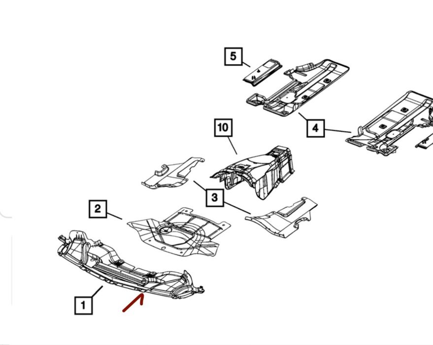 Dodge challenger оригинална кора под броня 2015+