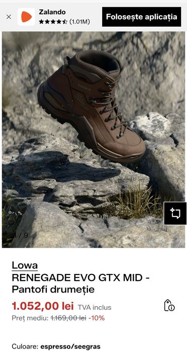 Ghete bocanci outdoor Lowa Renegade GTX Mid - espresso, Vibram, Nr 44