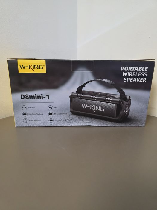 Boxa Portabila W-King, 30 W, Bluetooth, Music Box, Acumulator 5,000 mAh, 24 H Battery Life, Waterproof, TWS, NFC, TF Card, USB Stick, NOUA