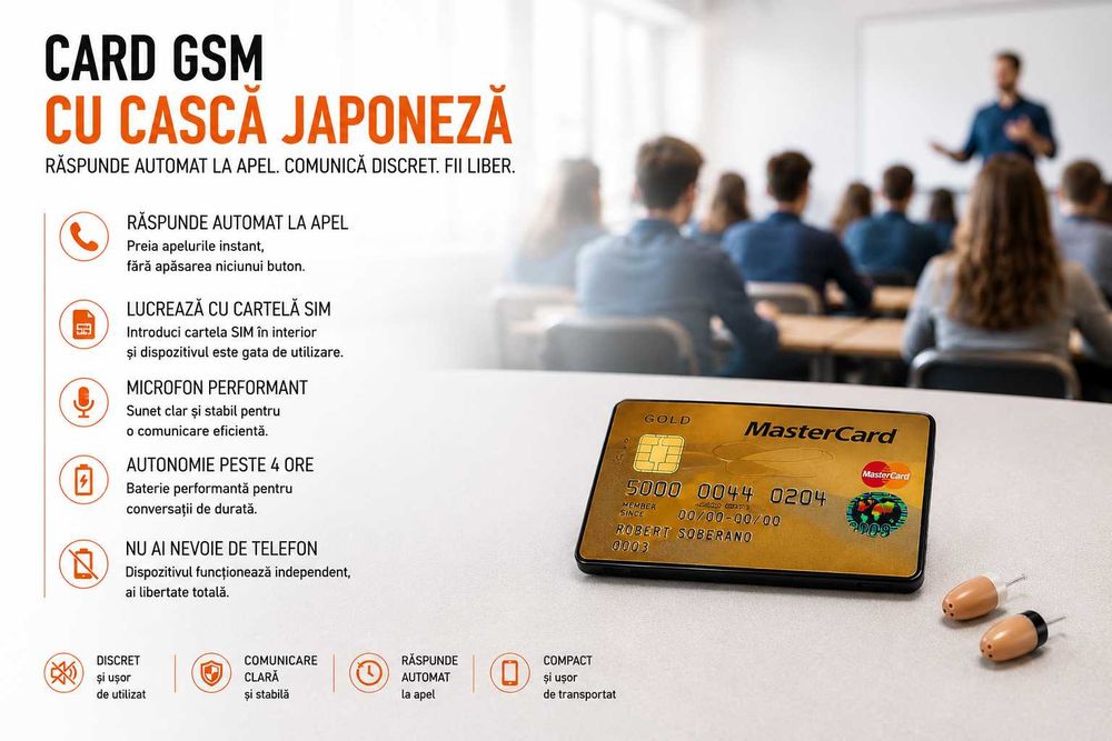 Dispozitiv de Copiat Casca de Copiat Card GSM cu raspuns automat si tastaura Ecran Casti de Copiat Inteligente