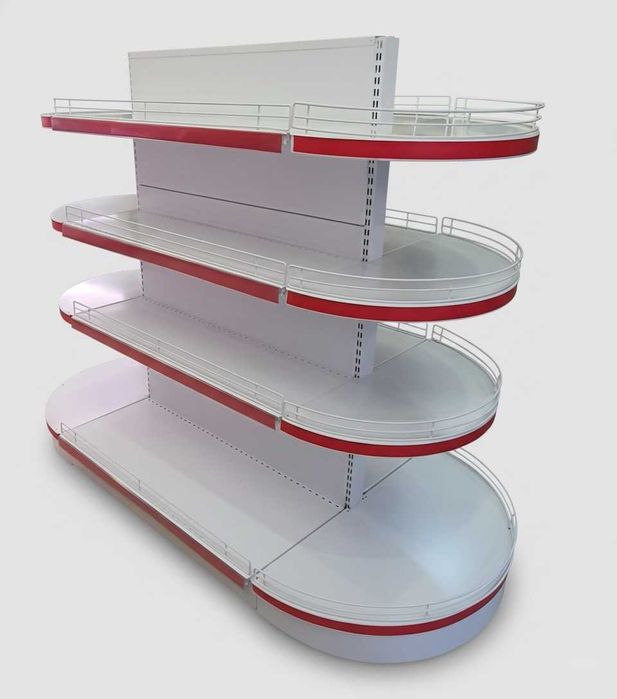 Метални стелажи за магазини - търговско оборудване НОВО