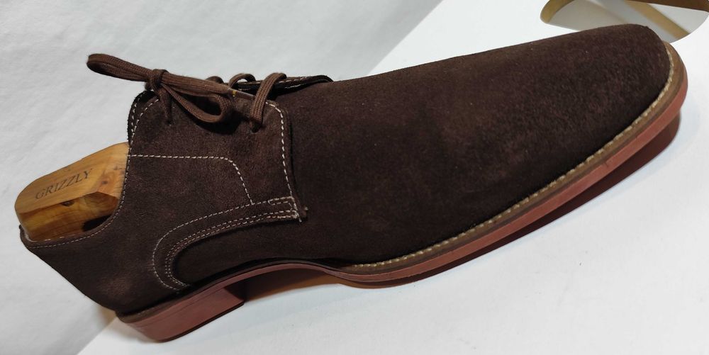 Pantofi derby 42.5 43 plain toe suede Lavoratione Artigianale piele