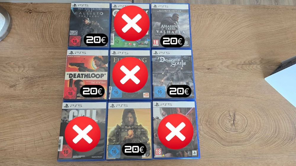 PS5 Games [Death Stranding, Assassin's Creed Valhalla, Demon Souls]