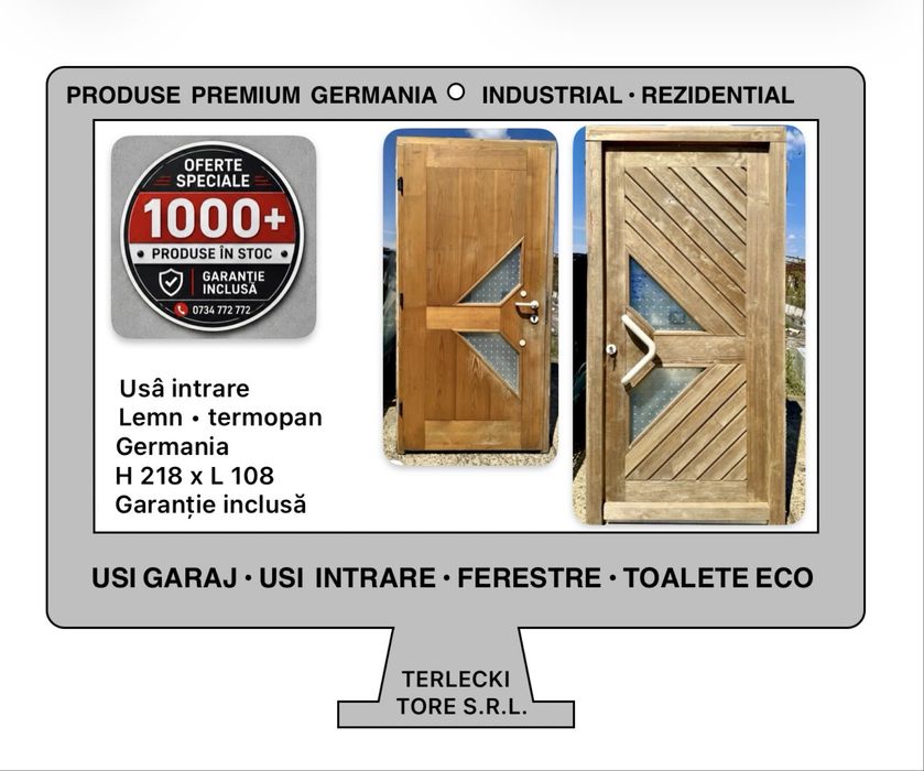 Usa intrare casa cabana lemn termopan H 222 x L 110 Germania