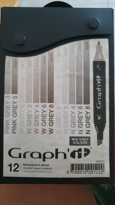 Комплект двувърхи маркери Graph'it, Сет grey max, 12 цвята

Очаквана д