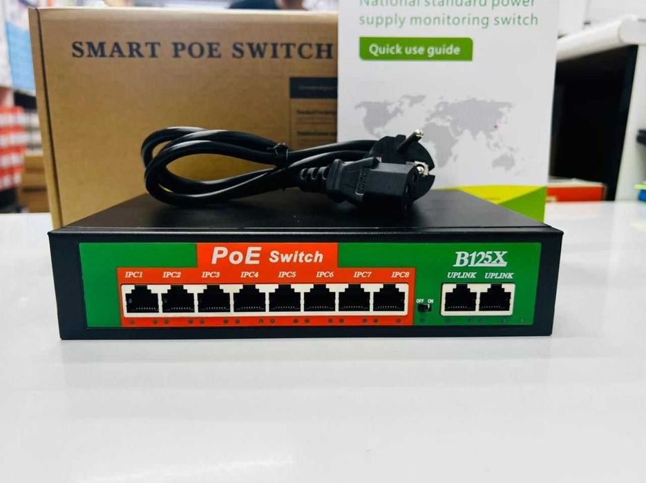 Сетевой PoE коммутатор на 10 портов poe switch 8порт пое хаб