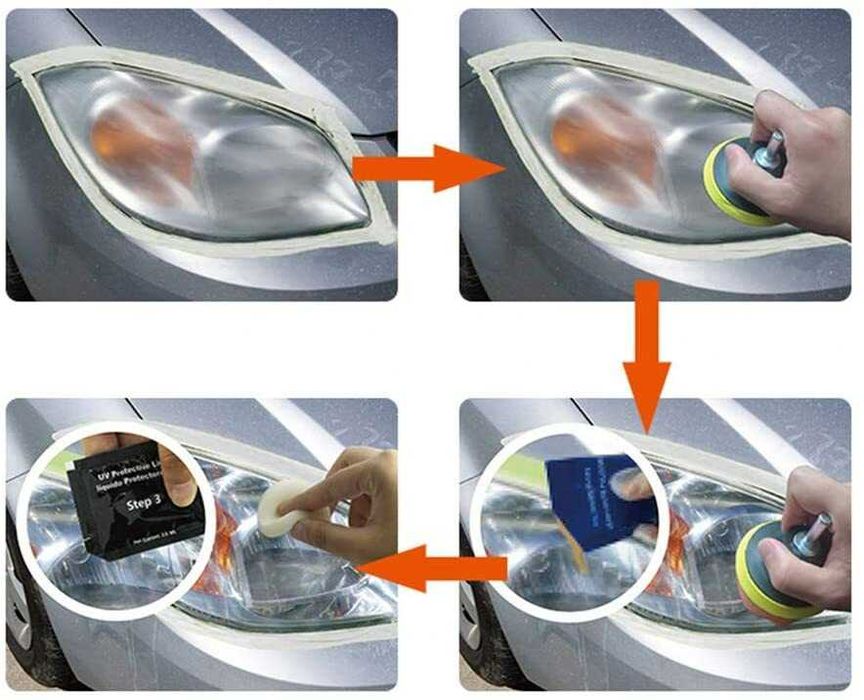 Ремонтен комплект за полиране на фарове или за ръчно полиране на фарове - Visbella