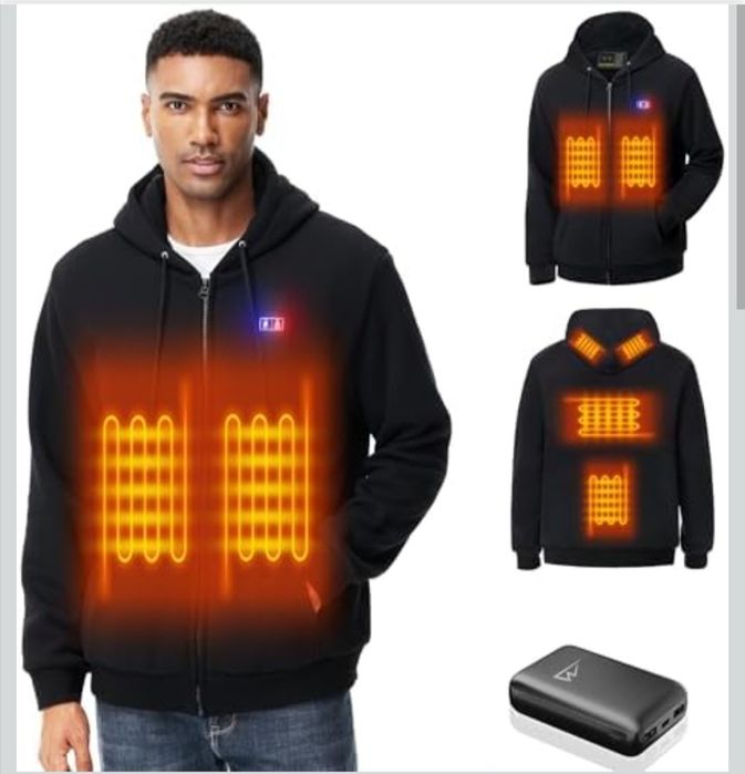 Hanorac încălzit cu acumulator de 10000 mAh