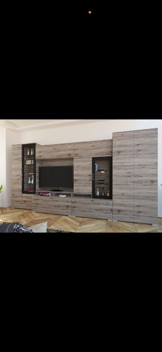 Mobila living  cu vitrina si led