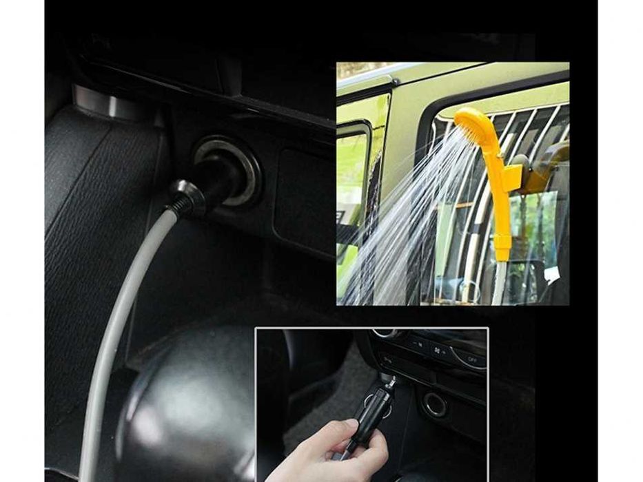 Преносим къмпинг душ с помпа – 12V за автомобил и външна употреба