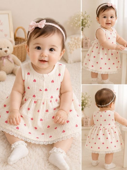 Kichkina malikajonlar uchun eng yoqimli muslin ko‘ylak