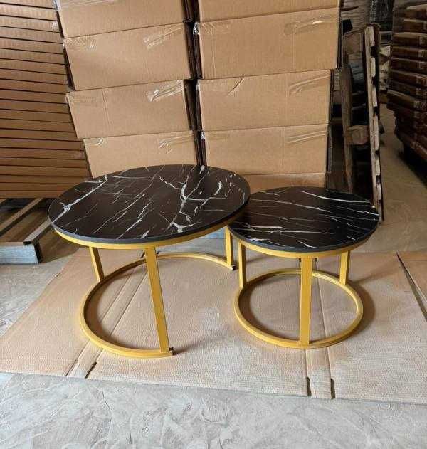 Журнальный столик Эрвин круглый лофт Журнальный столик двойной