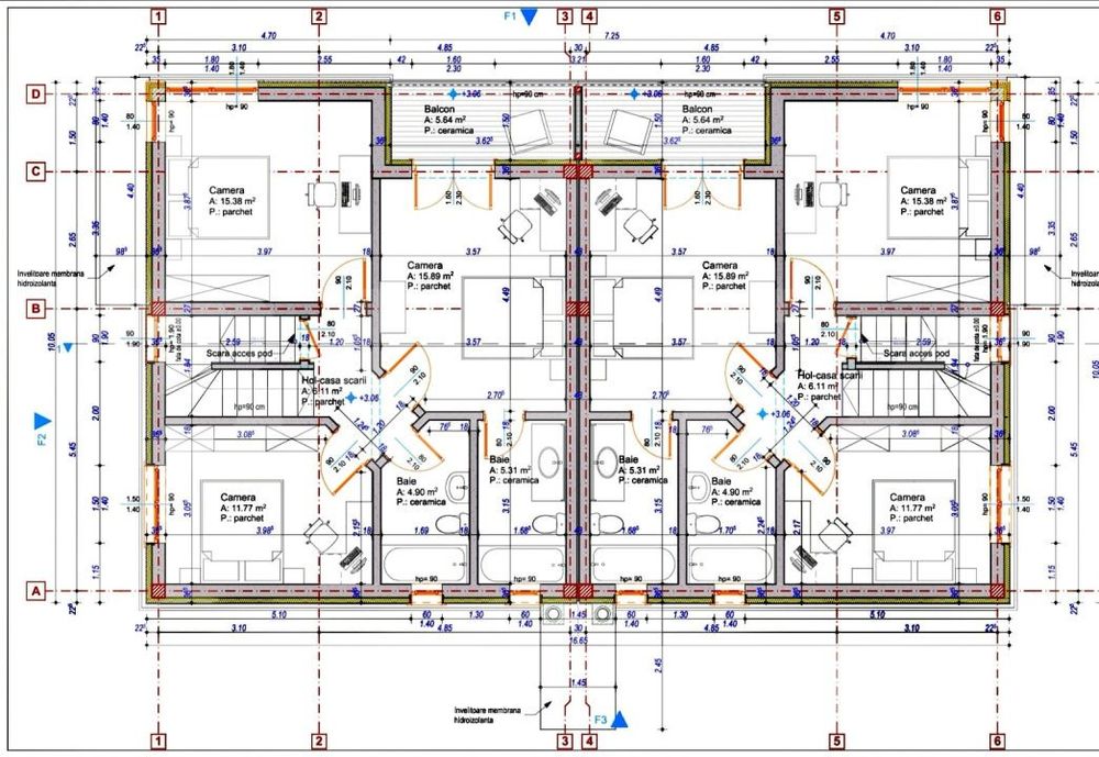 Duplex de vanzare, 120 mp, 305 mp teren, zona Valea Seaca-Popesti