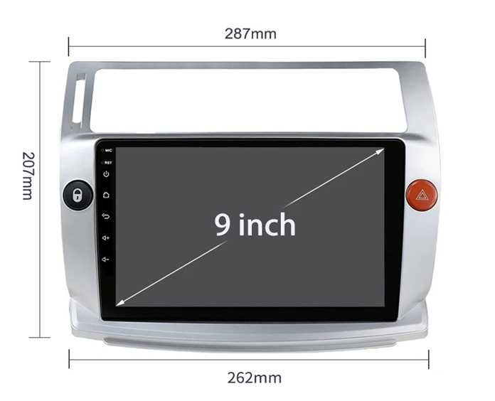 Мултимедия 9" за CITROEN C4 ANDROID 14 навигация CARPLAY RDS DSP GPS
