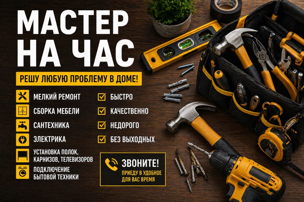 МАСТЕР НА ЧАС - Решу любую проблему в доме