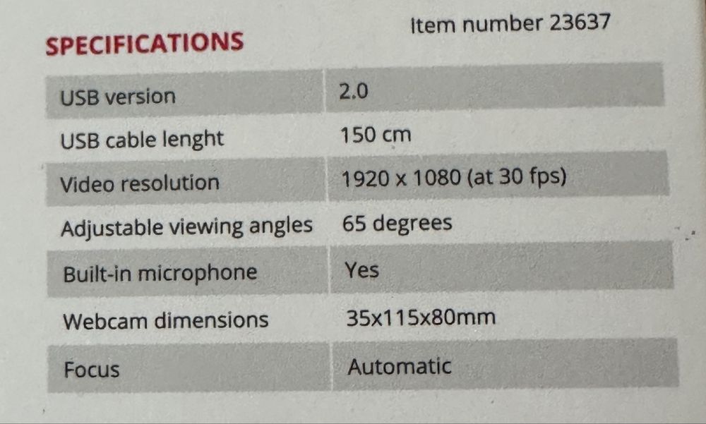 Camera PC Trust Tyro 1080p