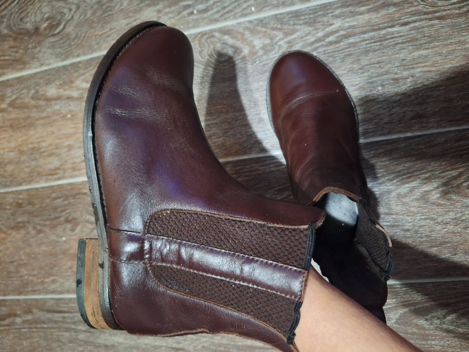 Продам кожаные ботинки  челси. Asos.  Баклажан