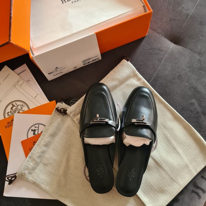 Papuci mules H*r*es / piele naturala/size 37,38/full pack(Chanel)