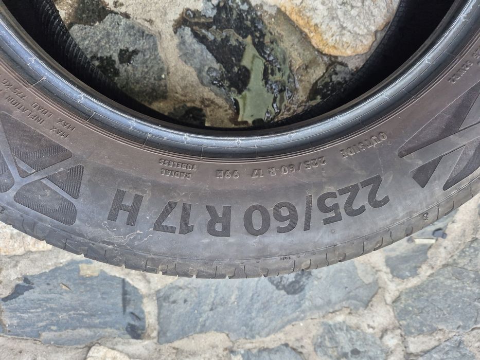 4бр летни гуми Континентал контакт 6/ 225-60-17/2020г/ 6.4мм грайфер/