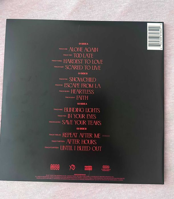 Vinil nou - Album The Weeknd - After Hours -