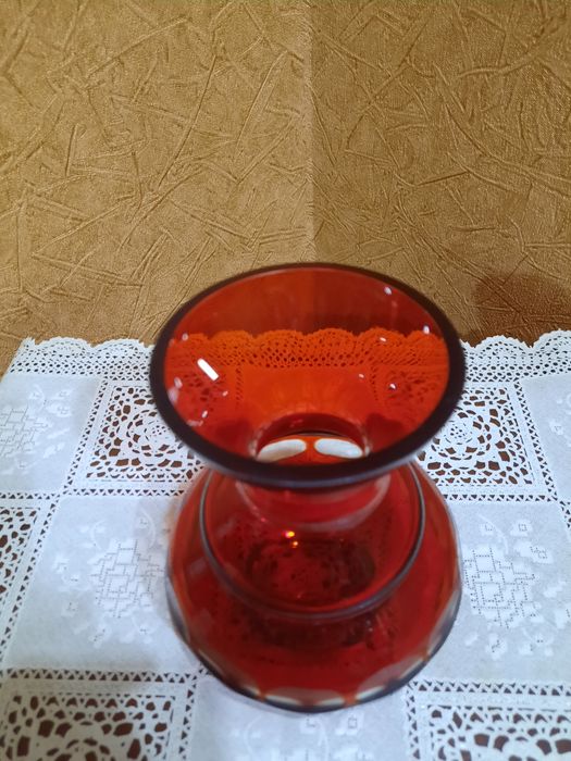 Винтажная, миниатюрная вазочка, завод "Красный гигант".  Ручная выдувк