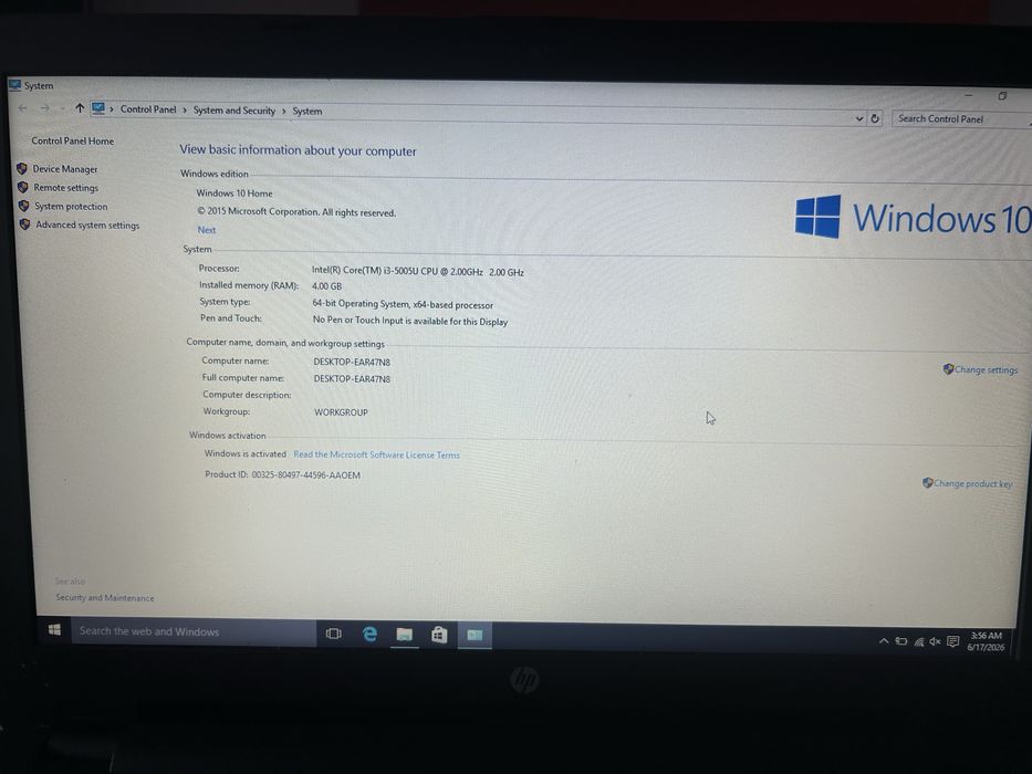 Laptop Hp i3-5005U 4GB Ram 500HDD