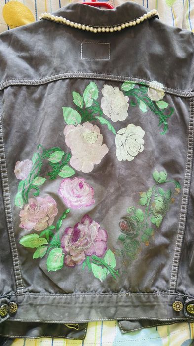 Geaca denim personalizata, pictata manual