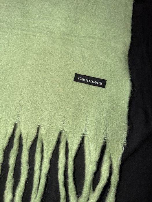 Зелен зимен топъл шал