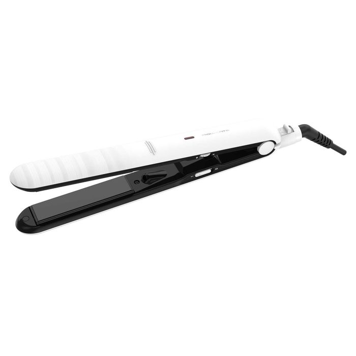 Placa de indreptat parul Rowenta Optiliss SF3210F0, 10 trepte de temperatura, functie straight&curl, invelis ceramic, cablu 1.8m, alb