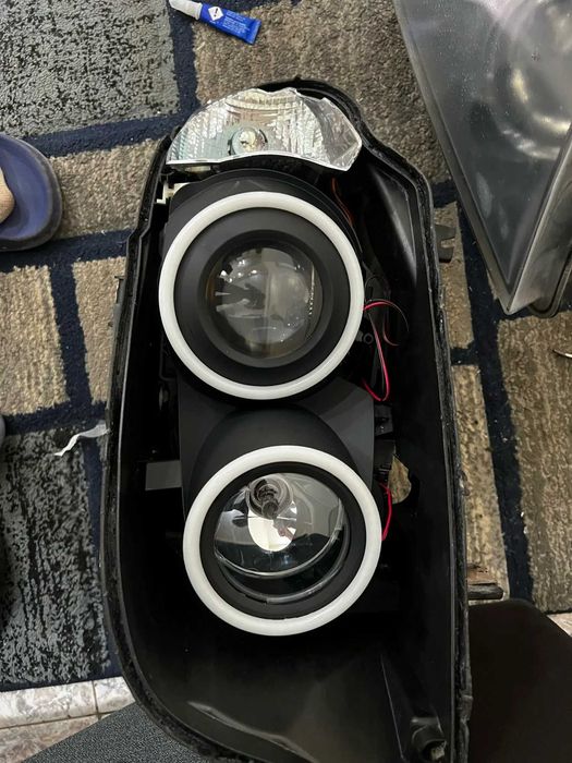 Kit inele Angel Eyes Cotton LED BMW Seria 3 E90 E91 Xenon, 105 - 120mm