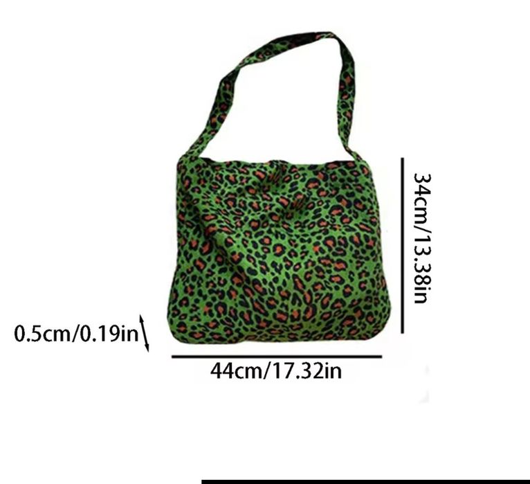 geantă de catifea cu leopard verde